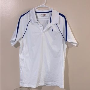FILA. White and blue polo.